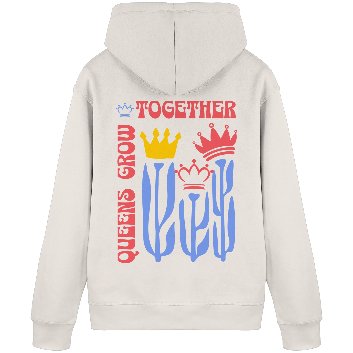 Bio Damen Hoodie in Vintage White mit Verbundenheit & Sisterhood Design