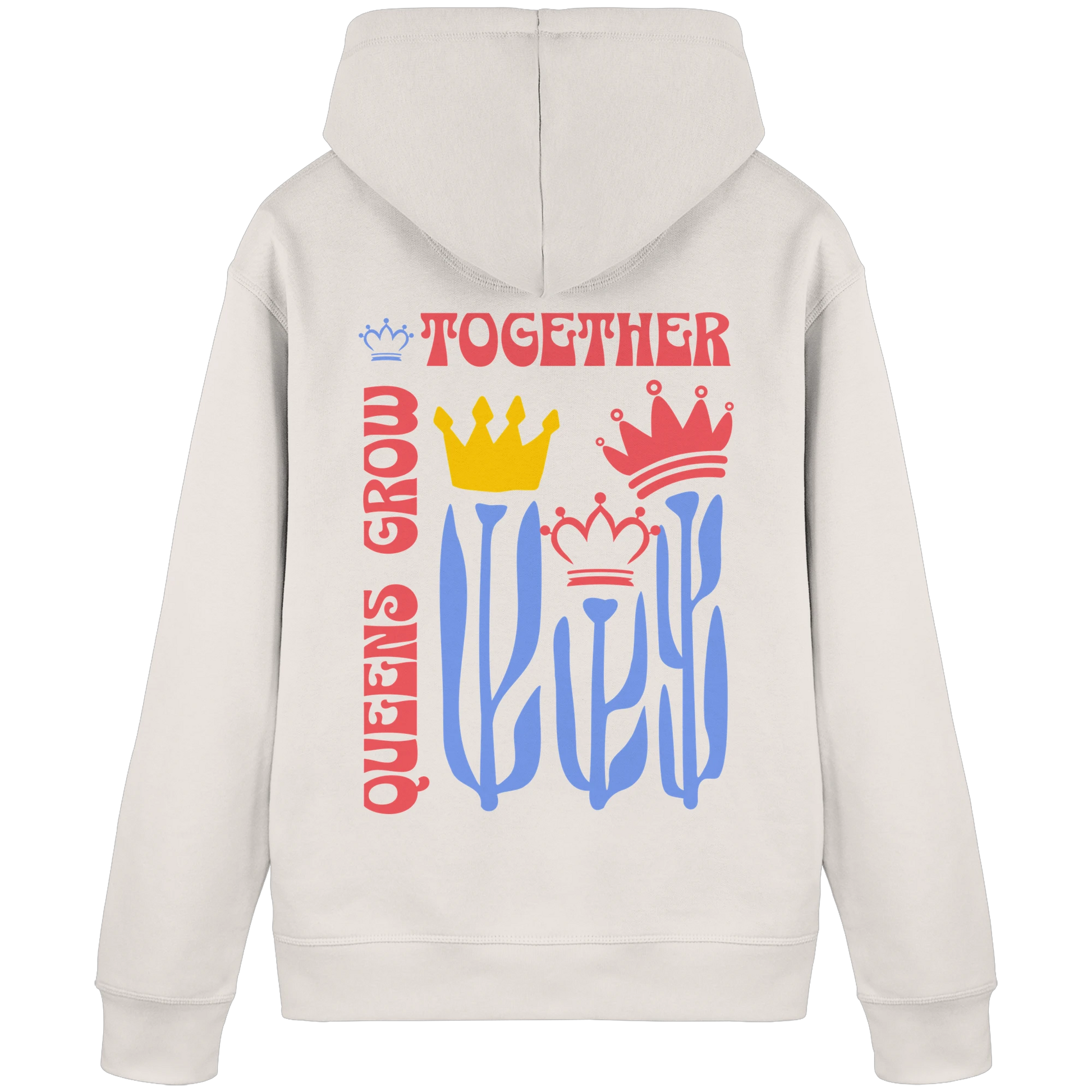 Bio Damen Hoodie in Vintage White mit Verbundenheit & Sisterhood Design