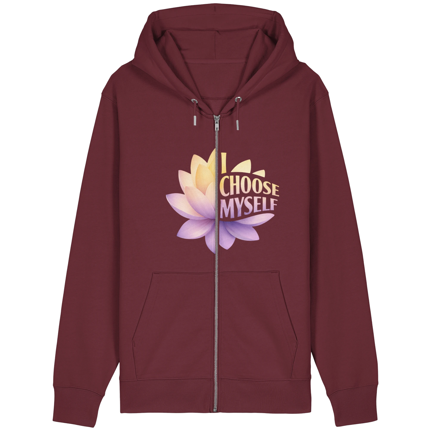 Bio Damen Produkt in Burgundy mit Lotus I choose myself Design