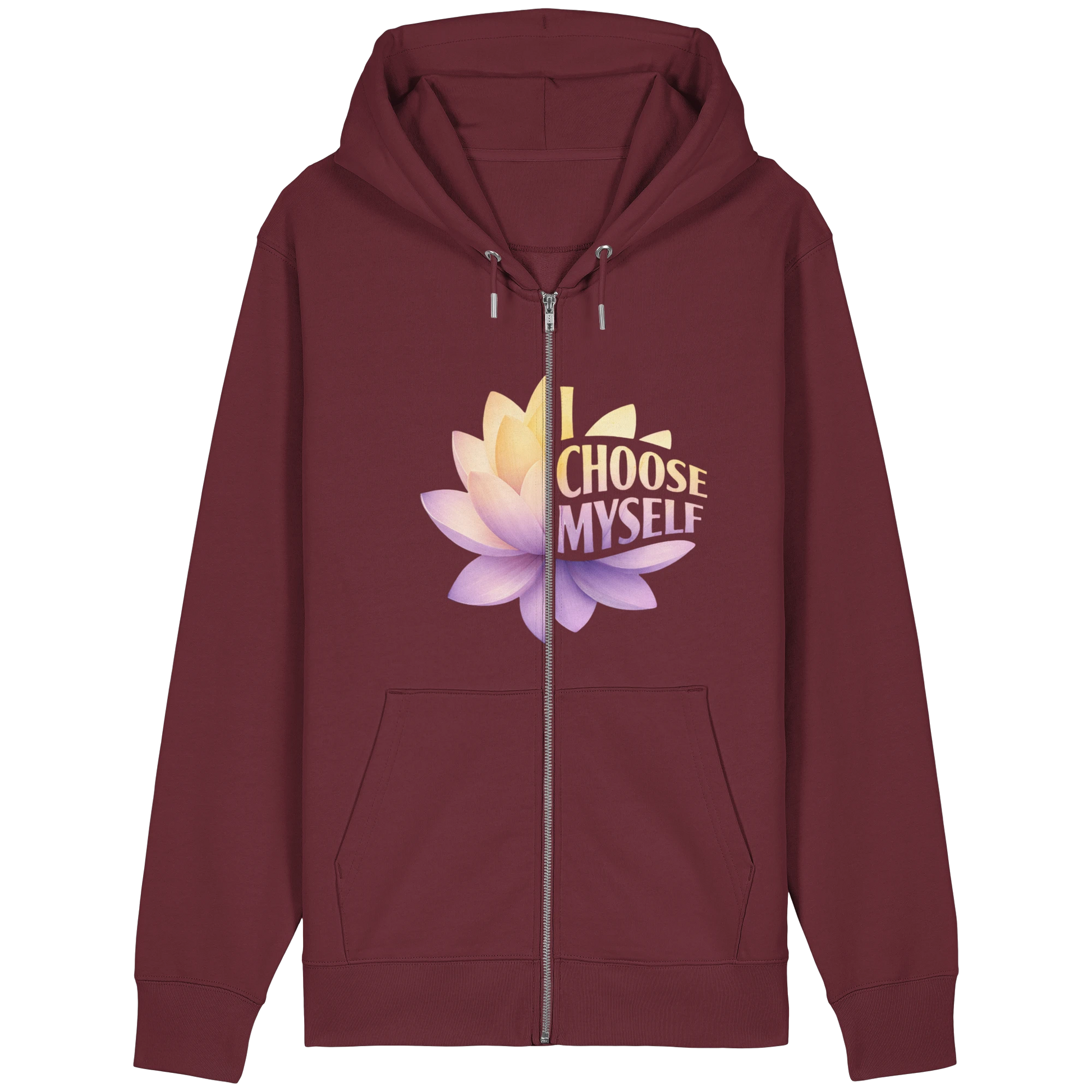 Bio Damen Produkt in Burgundy mit Lotus I choose myself Design