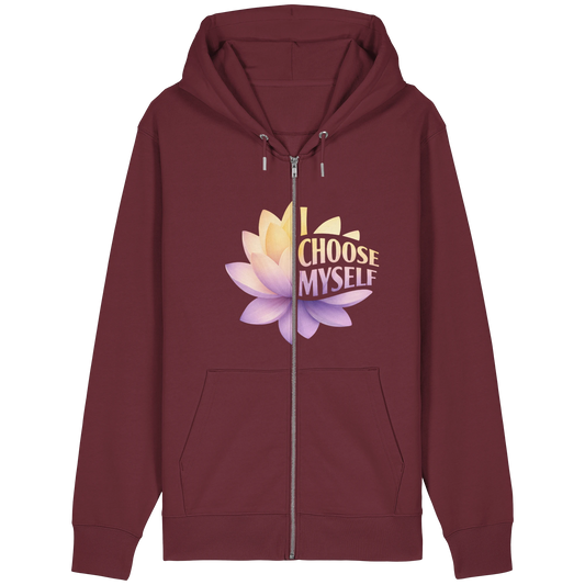 Bio Damen Produkt in Burgundy mit Lotus I choose myself Design