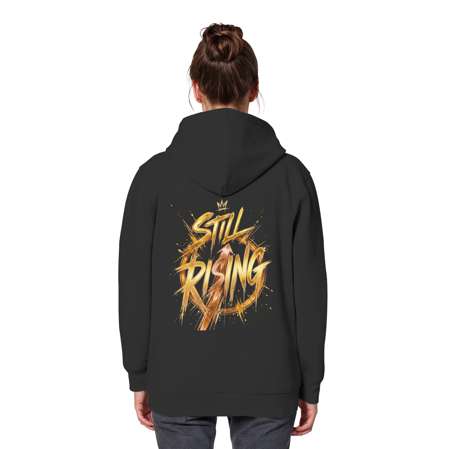 Bio Damen Hoodie in Burgundy mit Still Rising Design