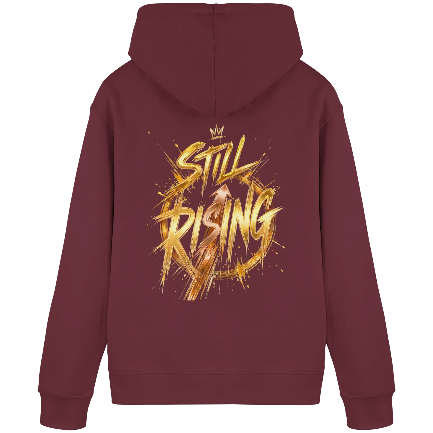 Bio Damen Hoodie in Burgundy mit Still Rising Design
