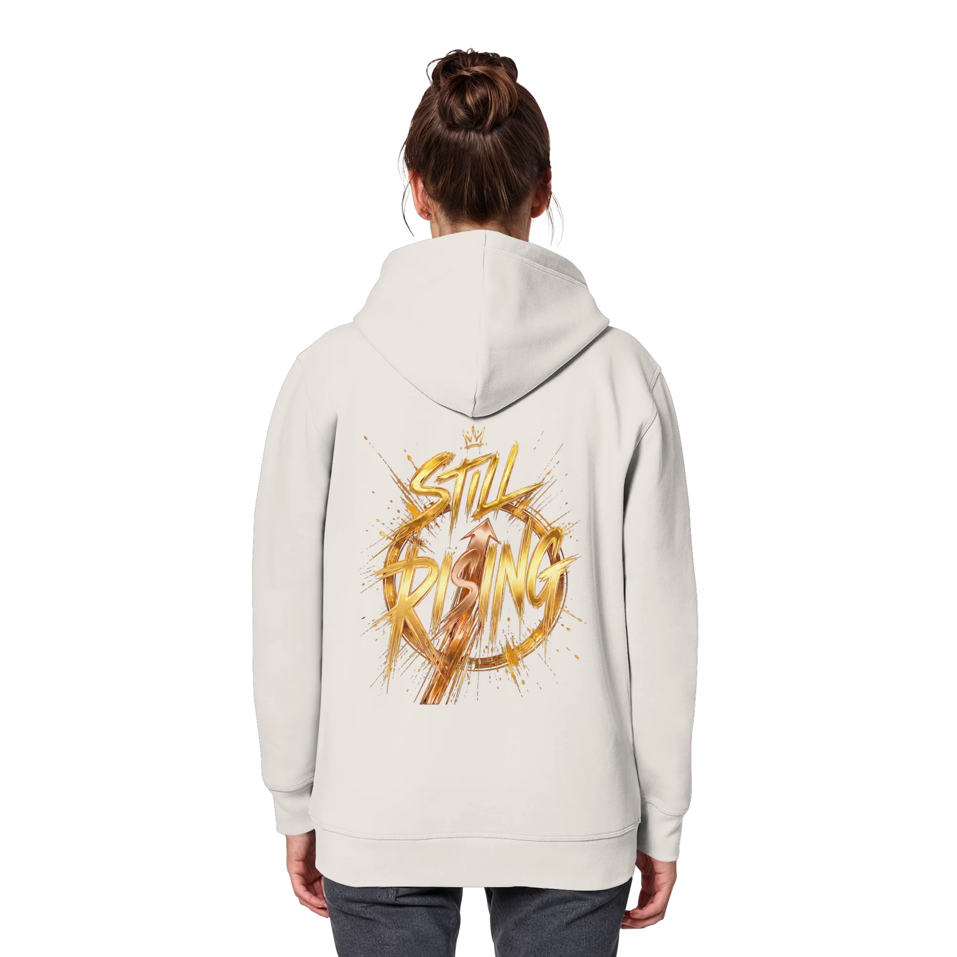 Bio Damen Hoodie in Burgundy mit Still Rising Design
