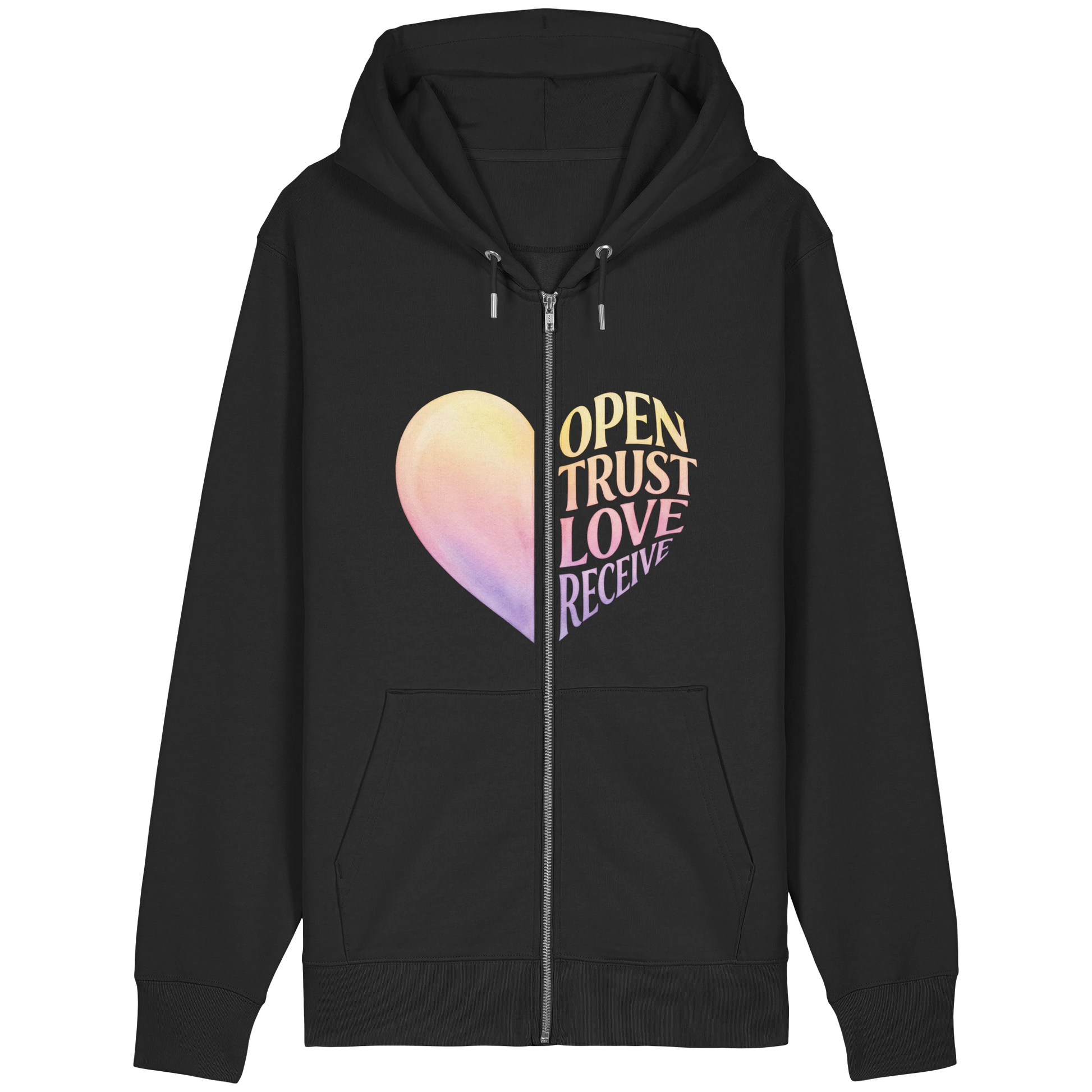 Bio Damen Produkt in Burgundy mit Open Yourself to Love Design