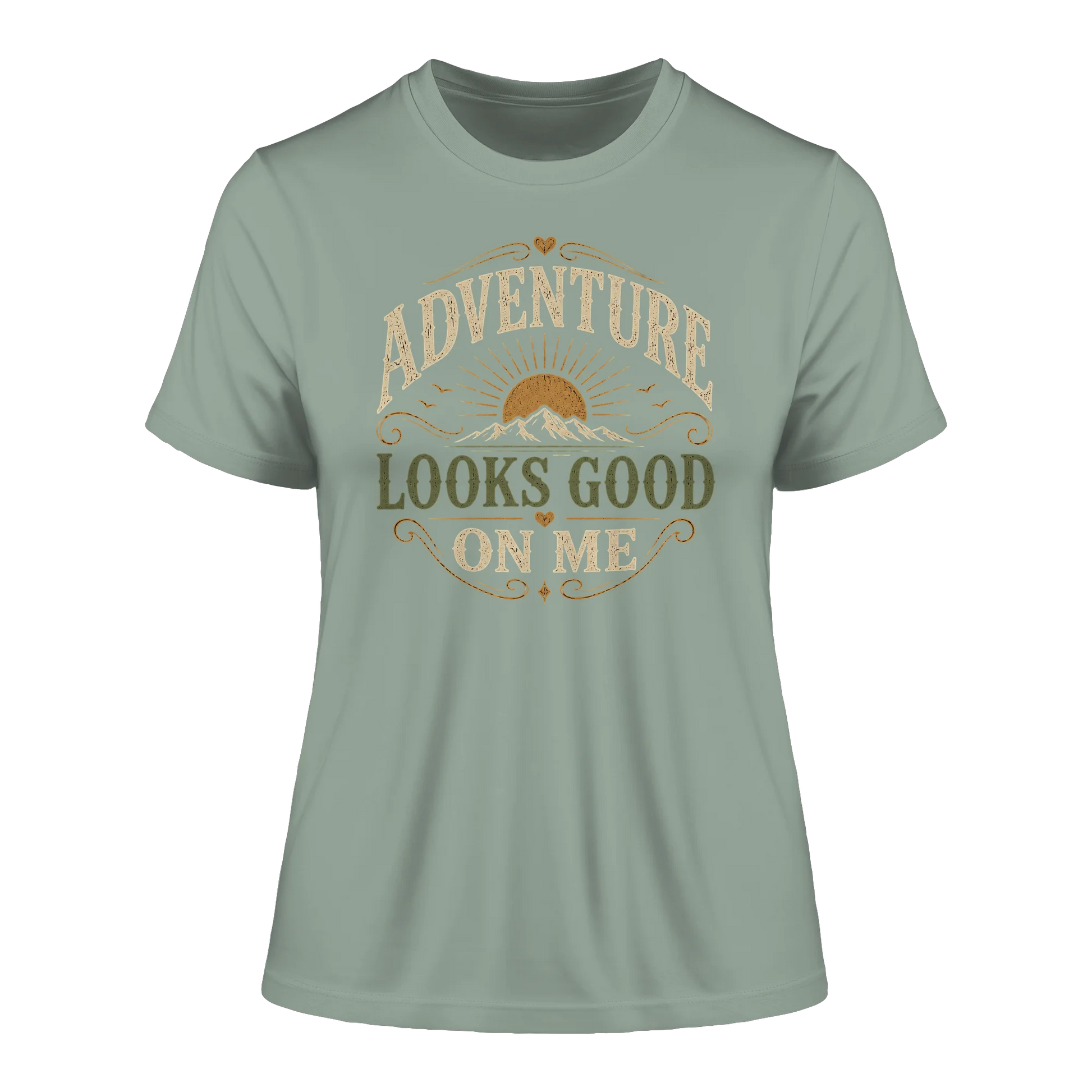 tailliertes Bio Damen Shirt in White mit Vintage Adventure Design