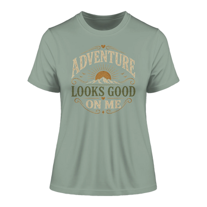 tailliertes Bio Damen Shirt in White mit Vintage Adventure Design