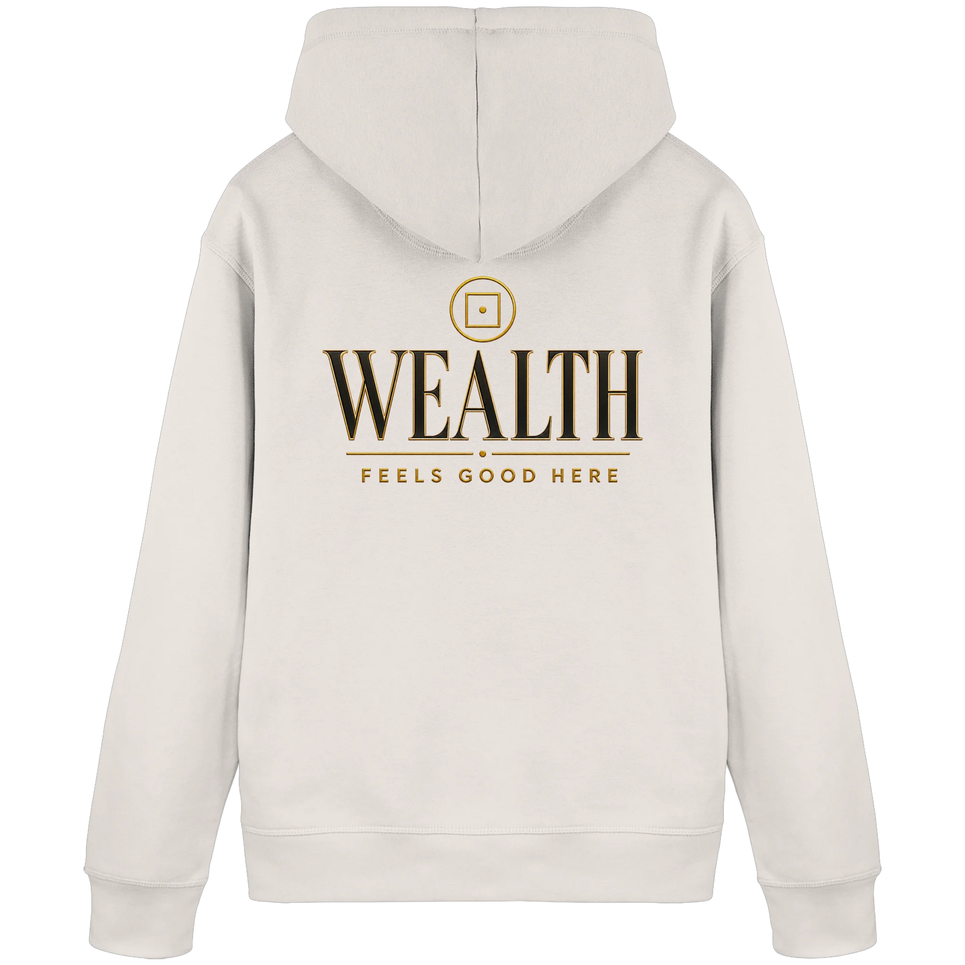 Heller Hoodie mit „Wealth“-Money-Mindset-Design für Fülle, Selbstwert und Wohlstand.